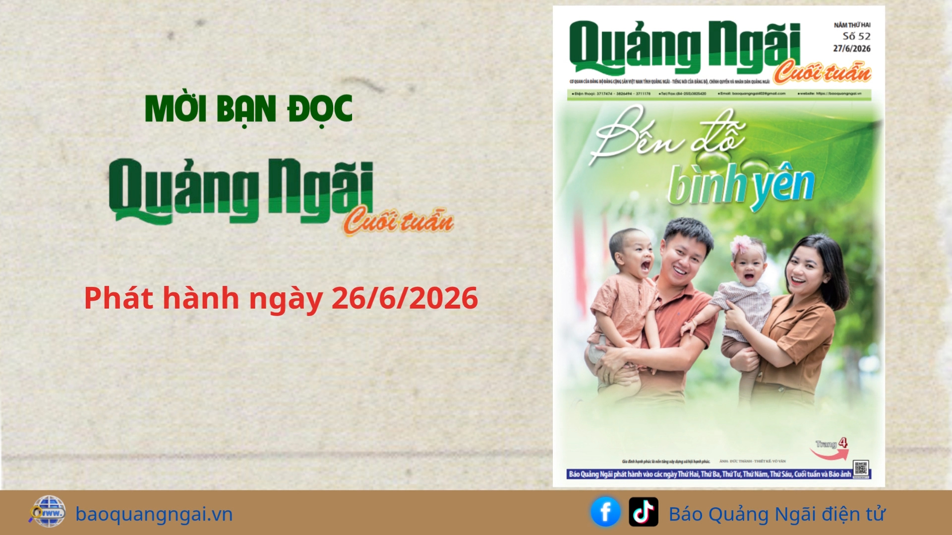 [Video]. Mời bạn đọc Báo Quảng Ngãi cuối tuần