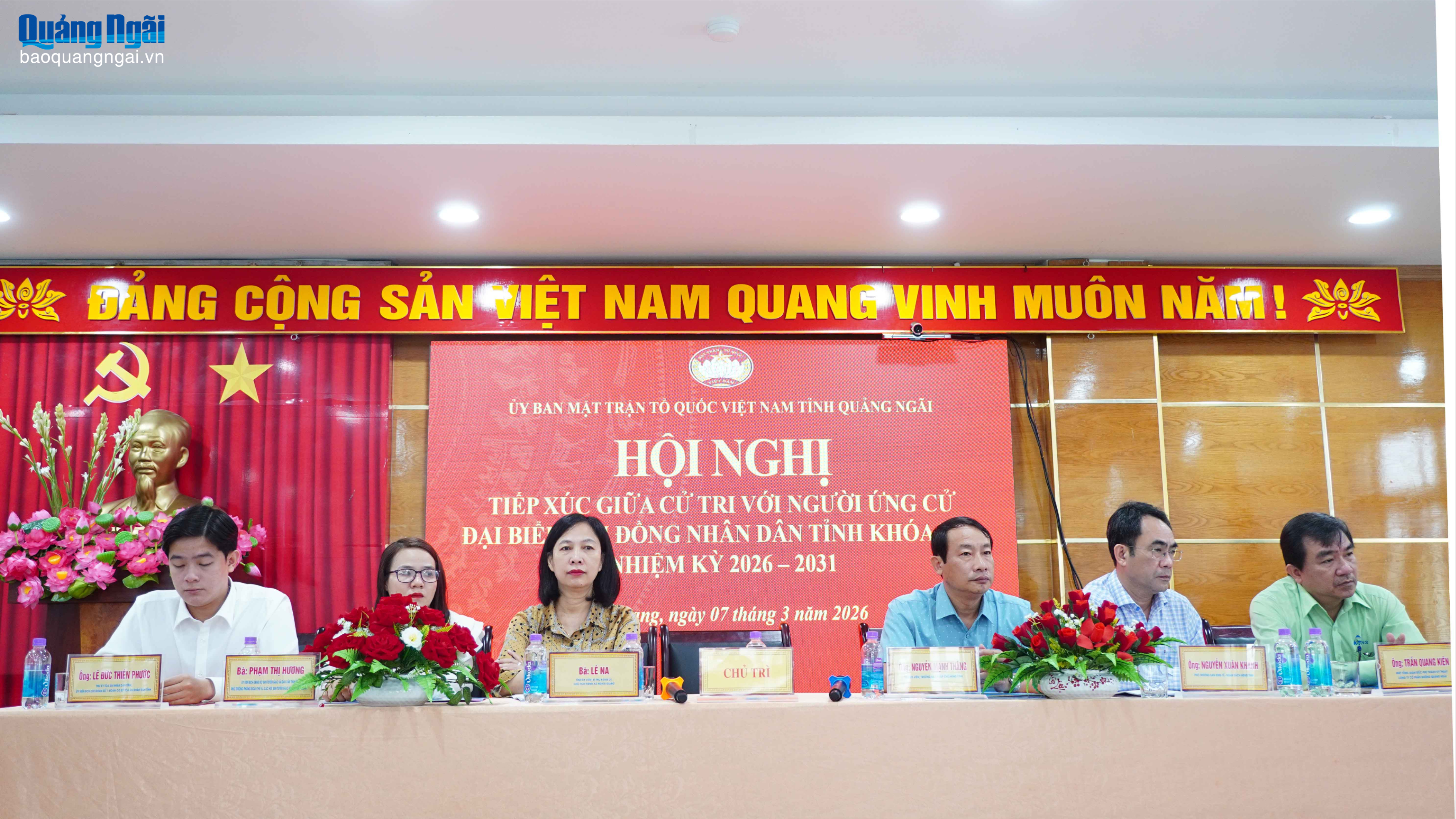 Người ứng cử đại biểu Hội đồng nhân dân tỉnh tiếp xúc cử tri tại xã Vệ Giang