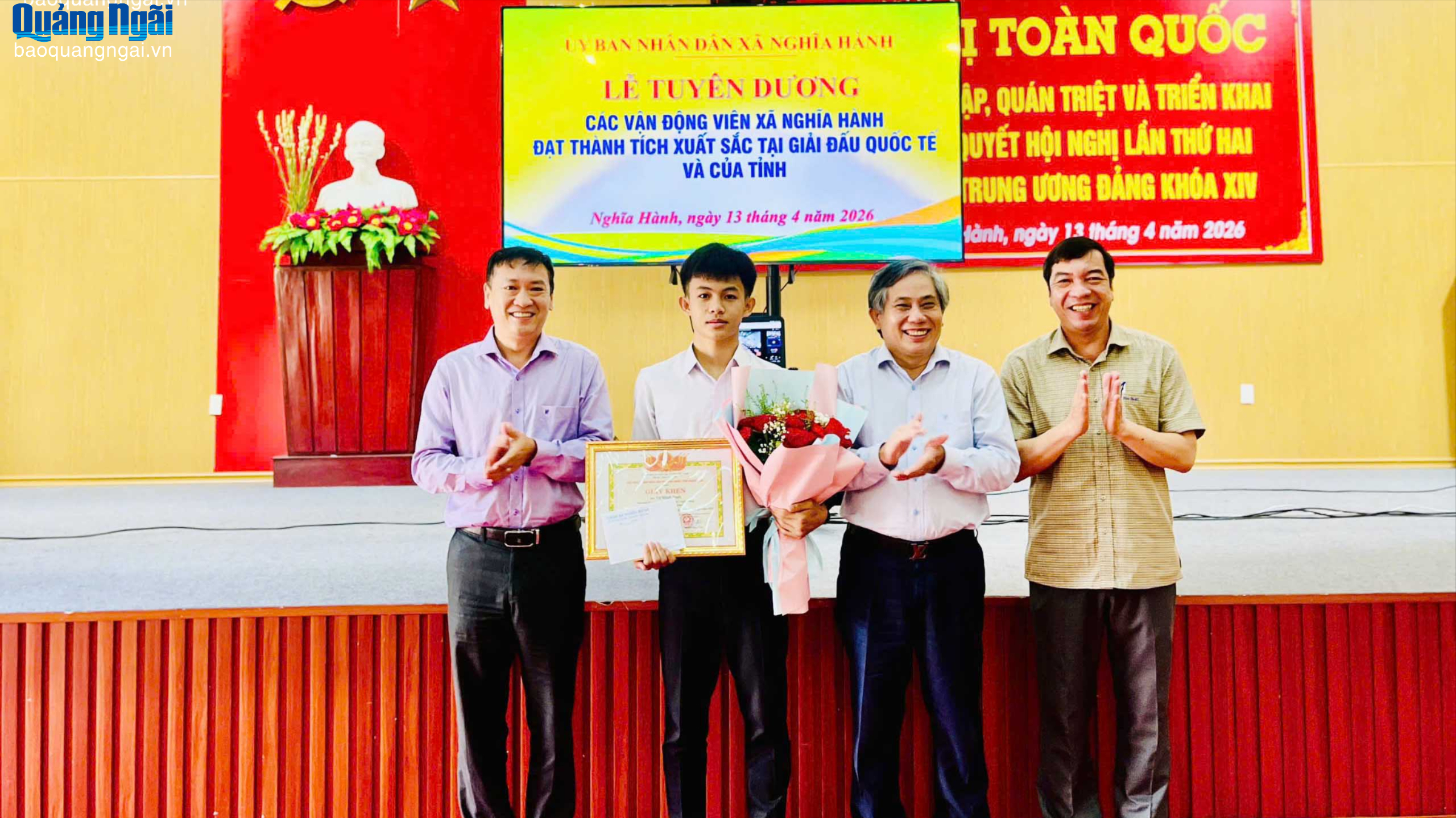 Nghĩa Hành tuyên dương các vận động viên có thành tích xuất sắc