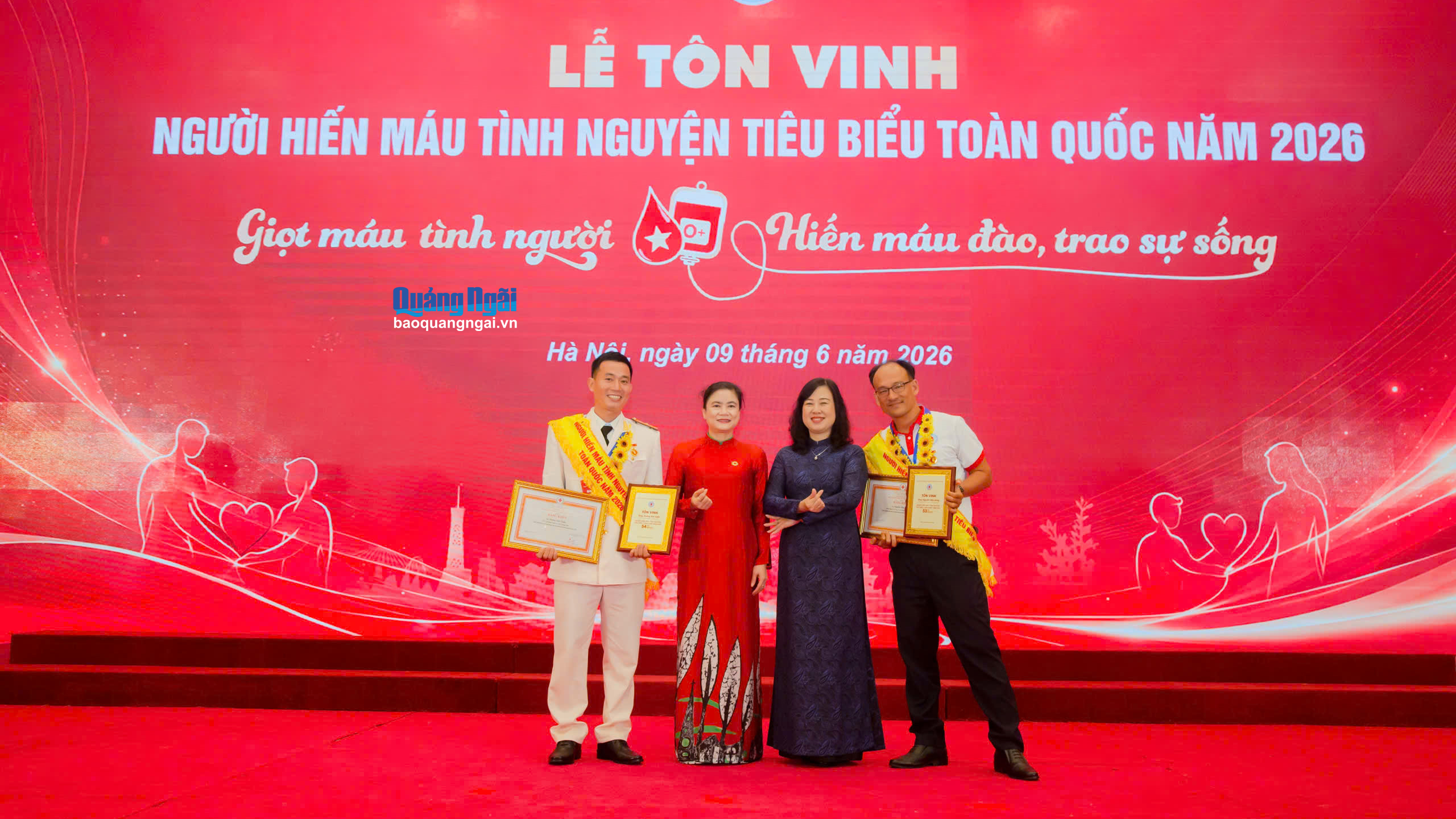 Quảng Ngãi có hai cá nhân được biểu dương hiến máu tình nguyện tiêu biểu toàn quốc