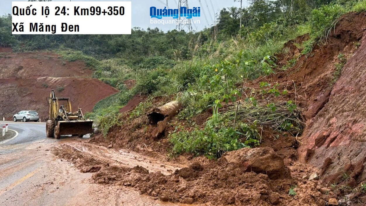 Sạt lở trên Quốc lộ 24