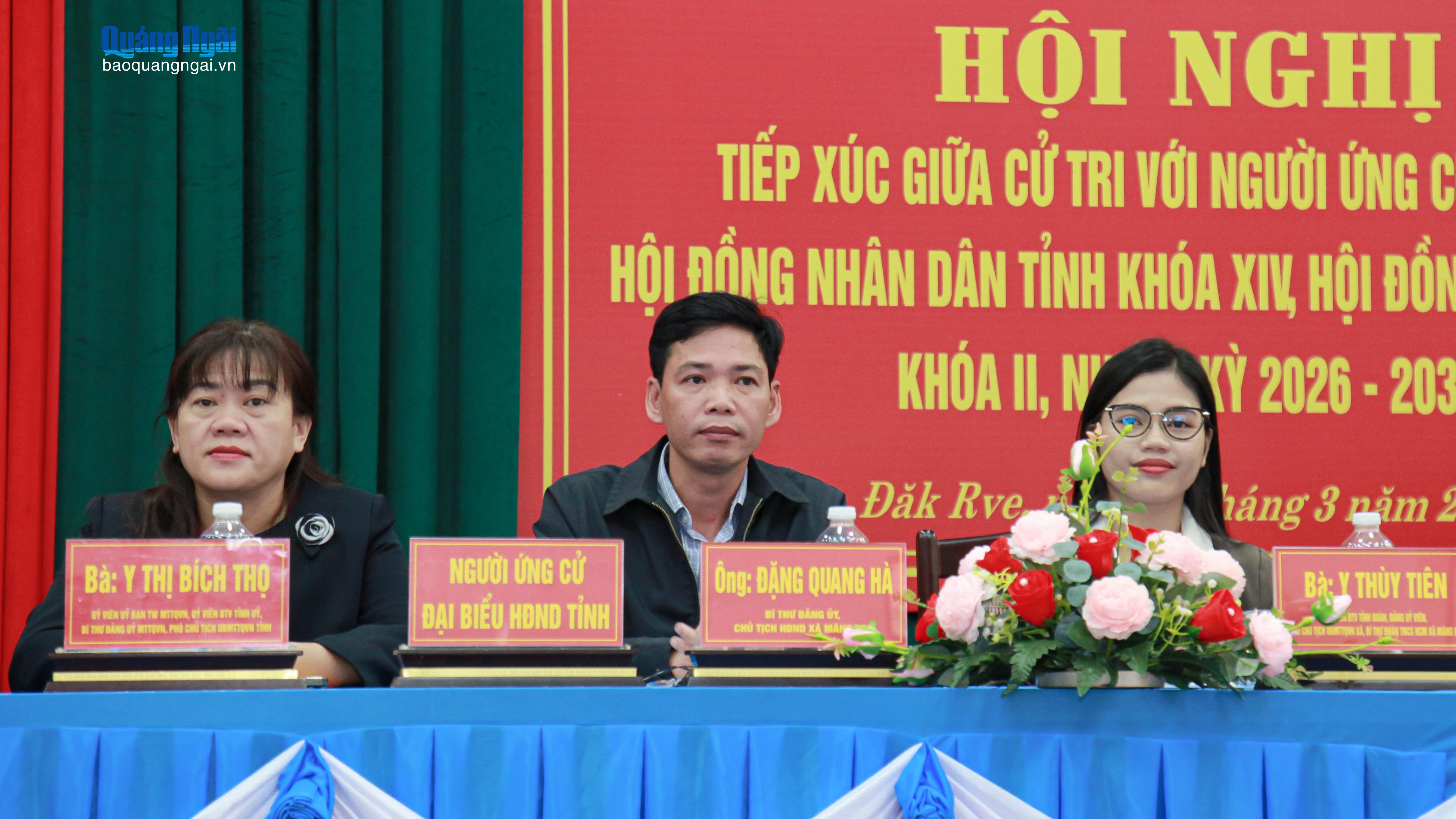 Người ứng cử đại biểu Hội đồng nhân dân tỉnh tiếp xúc cử tri tại xã Đăk Rve