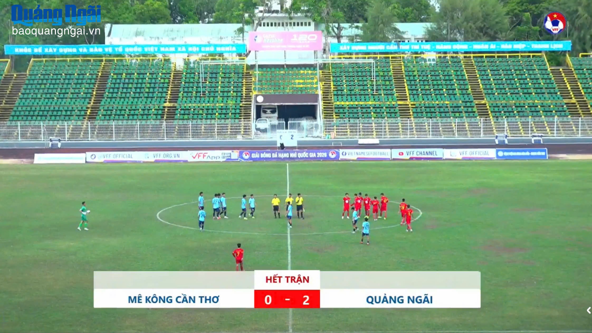 Giải hạng Nhì Quốc gia 2026: Câu lạc bộ Quảng Ngãi có 7 điểm