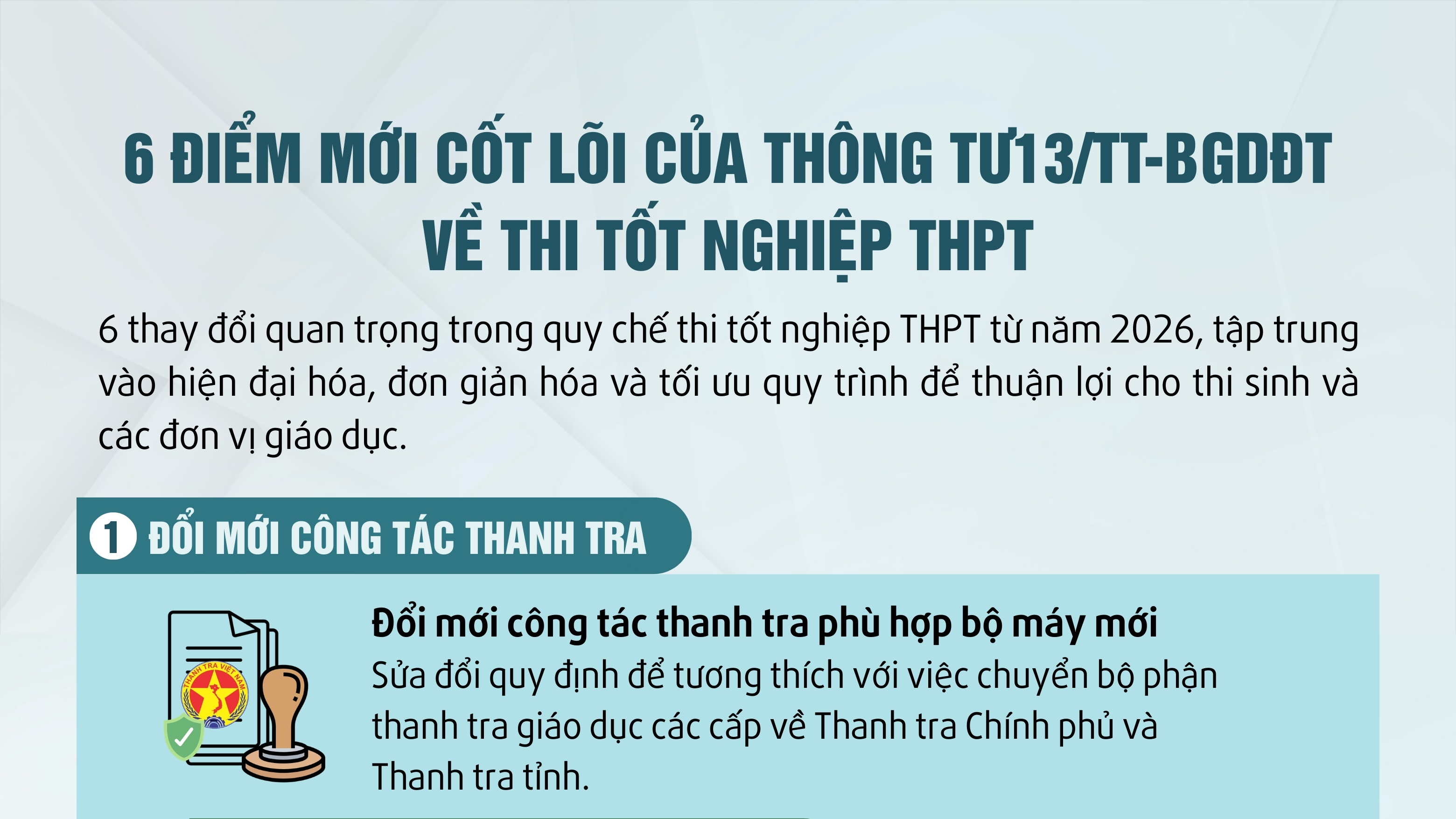 [Infographic]. Sửa đổi, bổ sung một số điều Quy chế thi tốt nghiệp trung học phổ thông