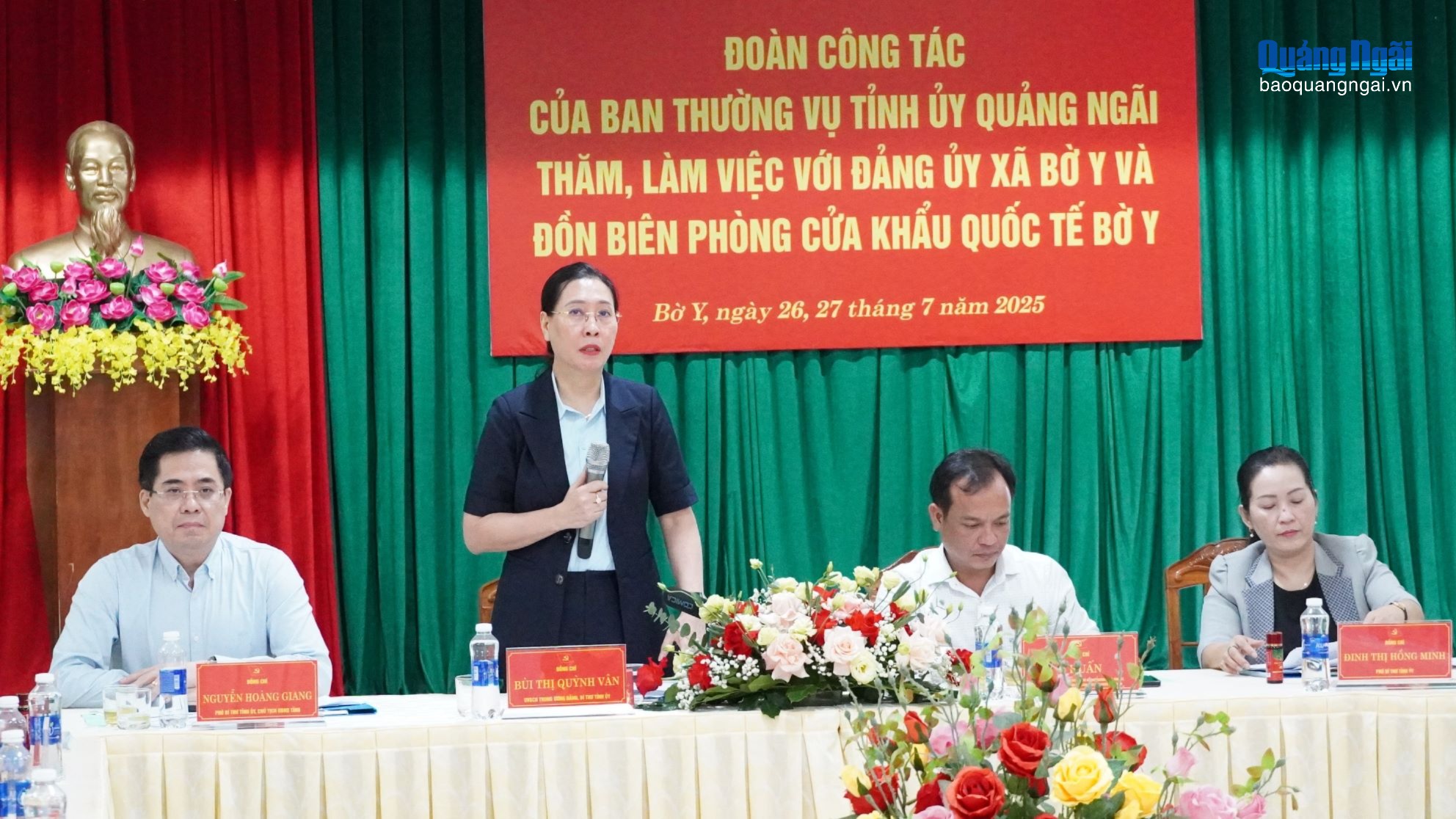 Ban Thường vụ Tỉnh ủy làm việc với Đảng ủy xã Bờ Y và Đồn Biên phòng Cửa khẩu Quốc tế Bờ Y