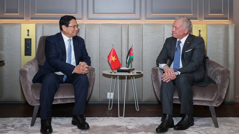 Thủ tướng Phạm Minh Chính hội kiến Quốc vương Jordan