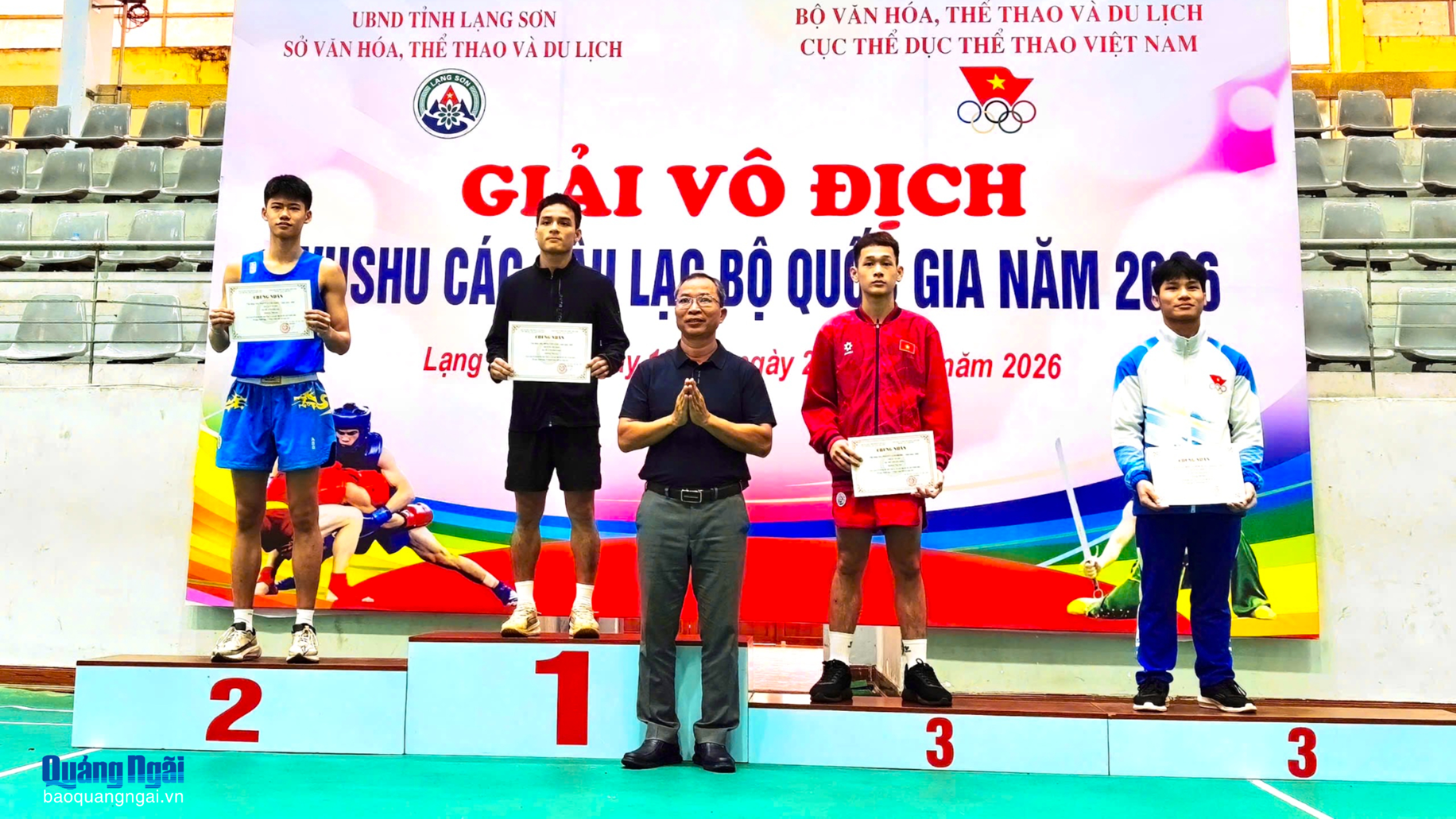 Quảng Ngãi đoạt 6 huy chương tại Giải vô địch Wushu các câu lạc bộ quốc gia