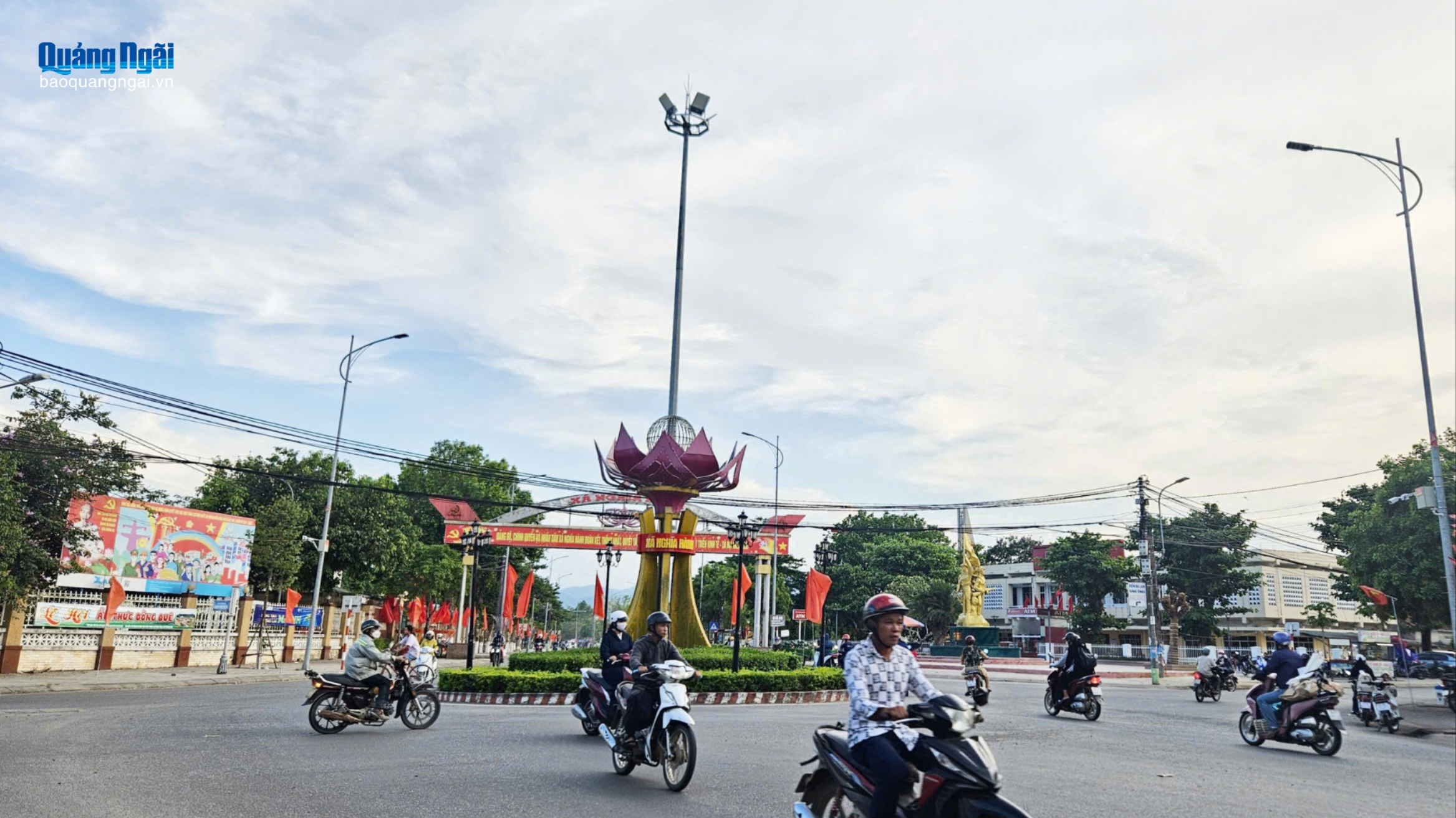 Sẽ dỡ bỏ vòng xoay ở trung tâm xã Nghĩa Hành