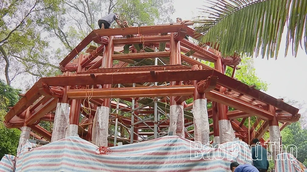 Đẩy nhanh tiến độ tu bổ, tôn tạo Nhà Công quán - Khu di tích lịch sử Đền Hùng