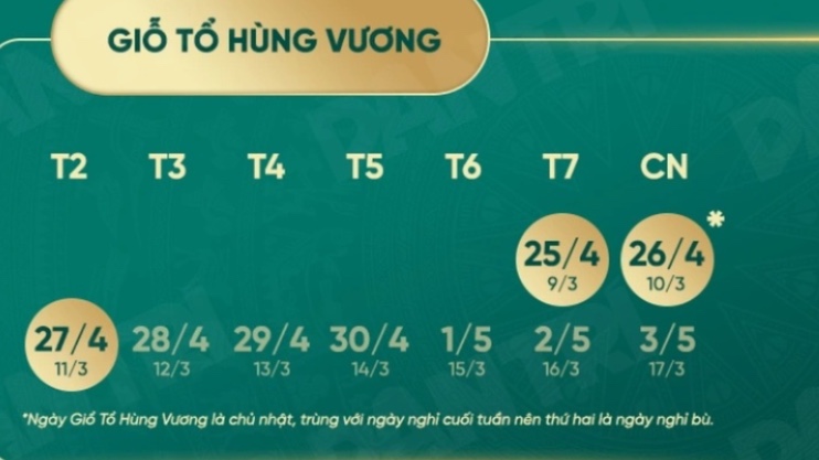 Bộ Nội vụ: Không hoán đổi để nghỉ liền 9 ngày dịp Giỗ Tổ, 30/4 và 1/5