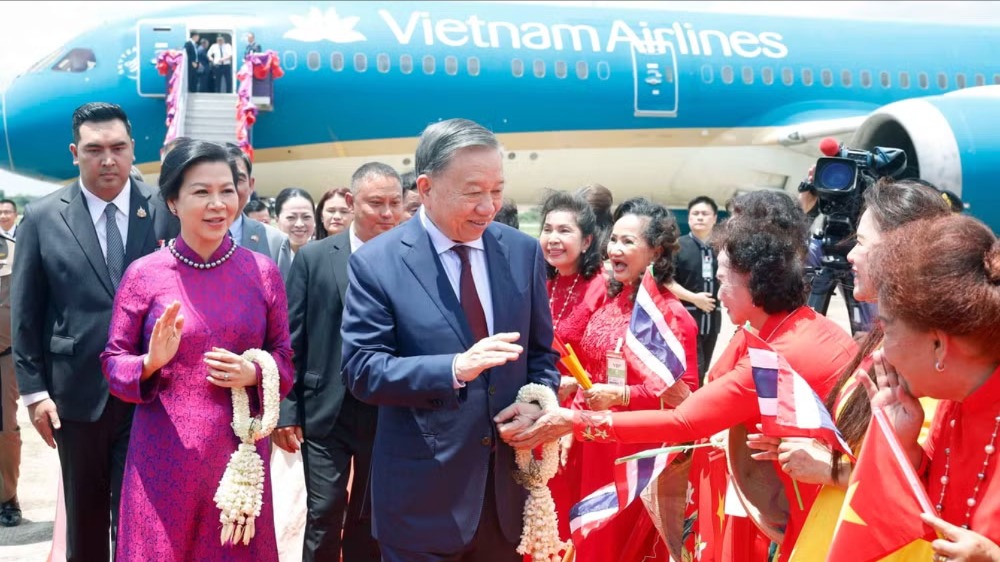 Tổng Bí thư, Chủ tịch nước Tô Lâm và Phu nhân bắt đầu thăm chính thức Vương quốc Thái Lan