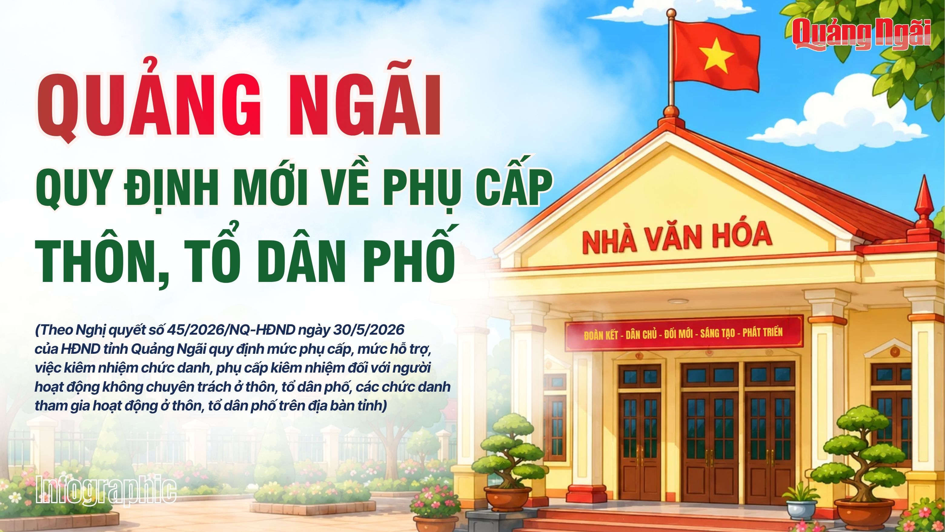 [Infographic]. Quy định mới về phụ cấp thôn, tổ dân phố ở Quảng Ngãi