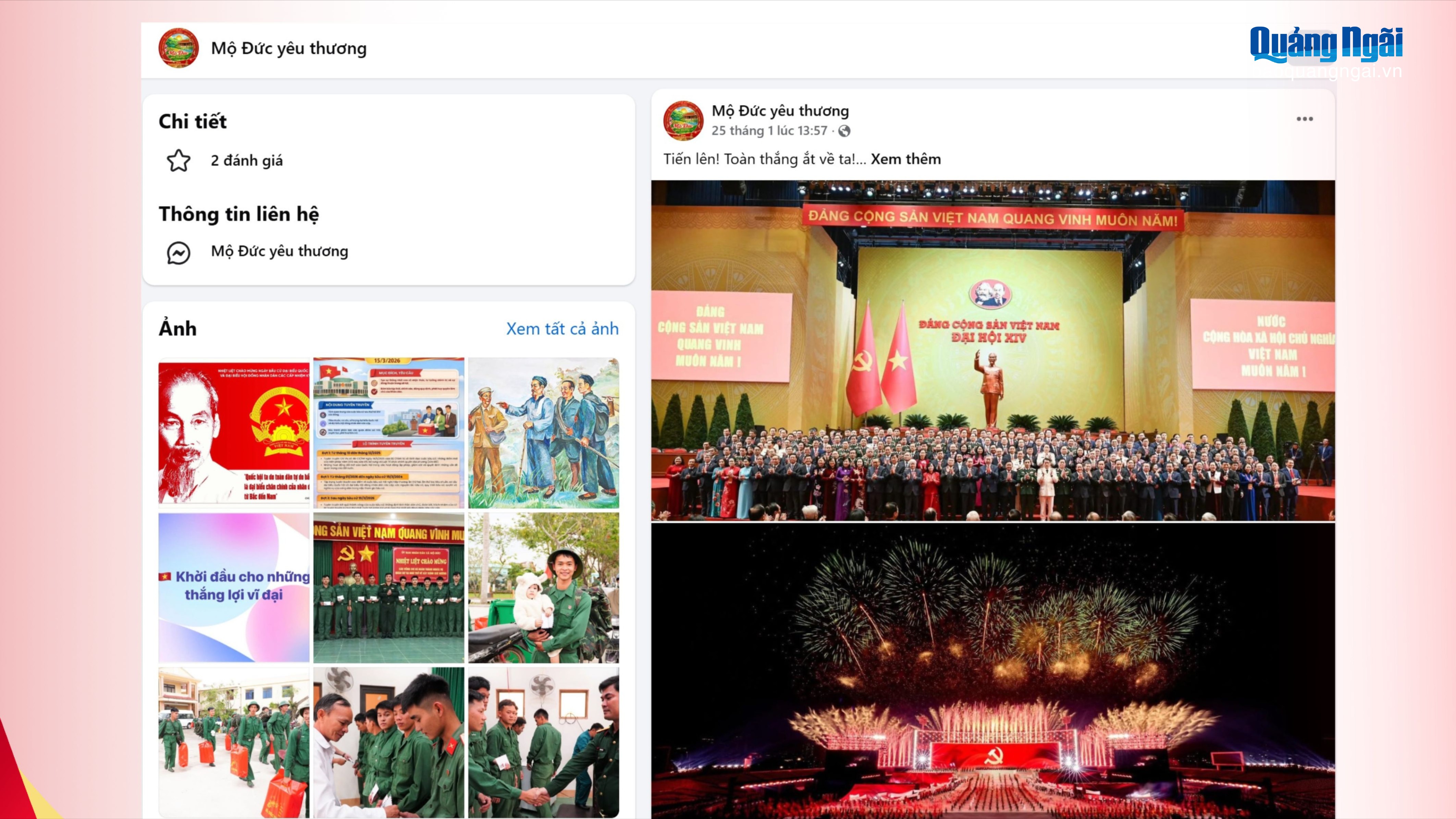 Xã Mộ Đức dẫn đầu trong ba chiến dịch truyền thông về Đại hội XIV của Đảng