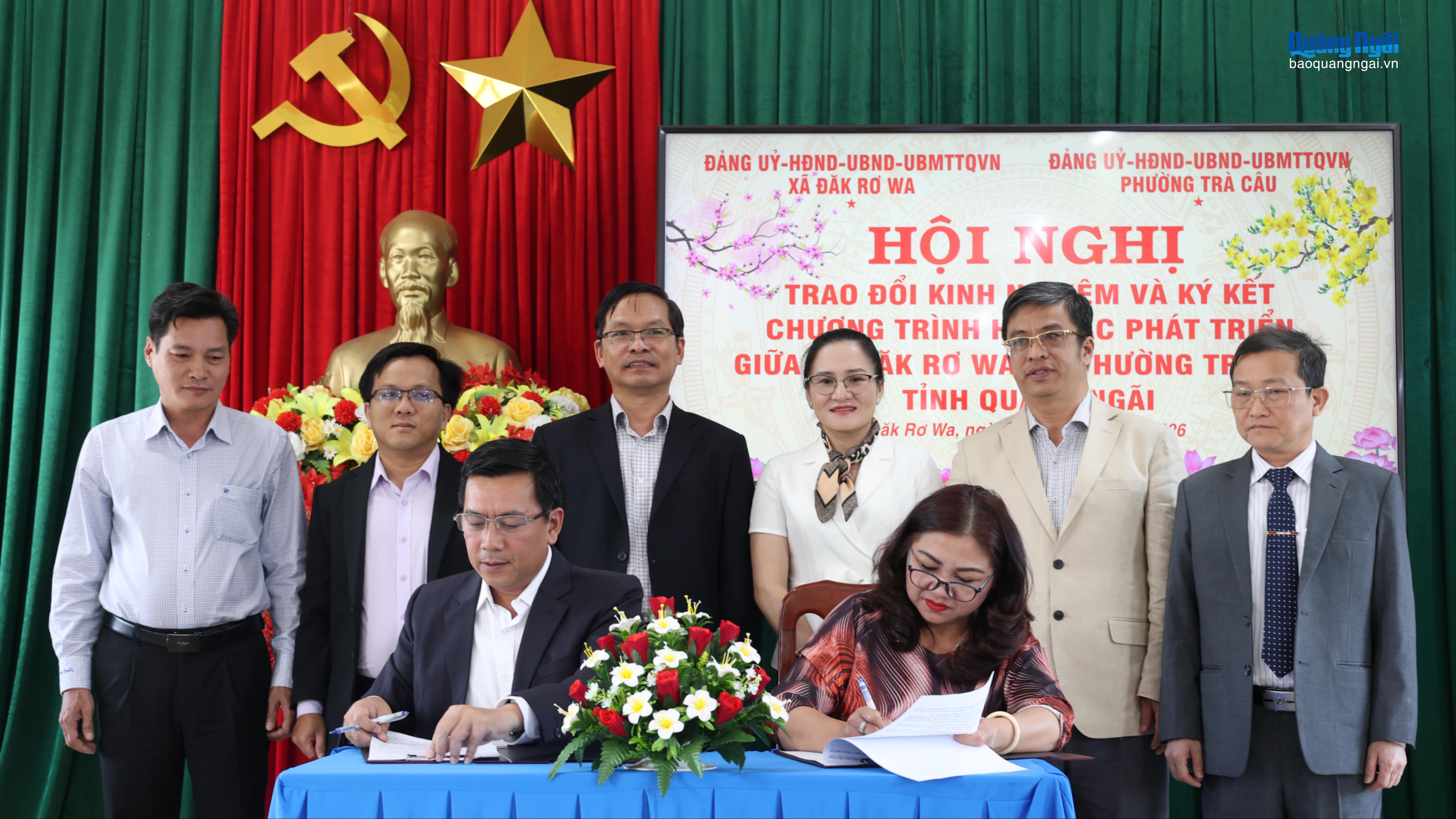 Xã Đăk Rơ Wa và phường Trà Câu hợp tác phát triển