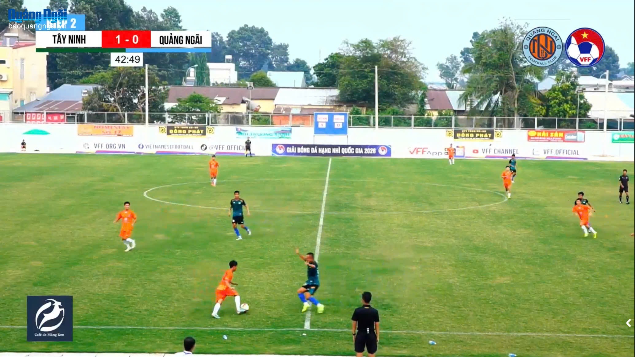 Quảng Ngãi thua 0 - 1 trước đội chủ nhà Tây Ninh