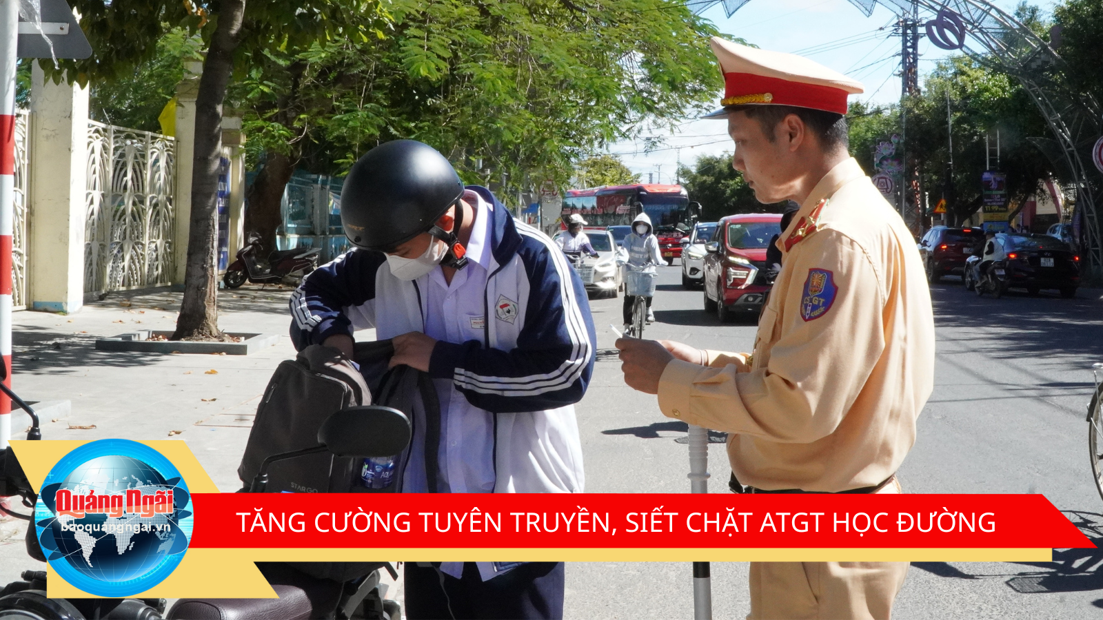[Video]. Tăng cường tuyên truyền, siết chặt an toàn giao thông học đường