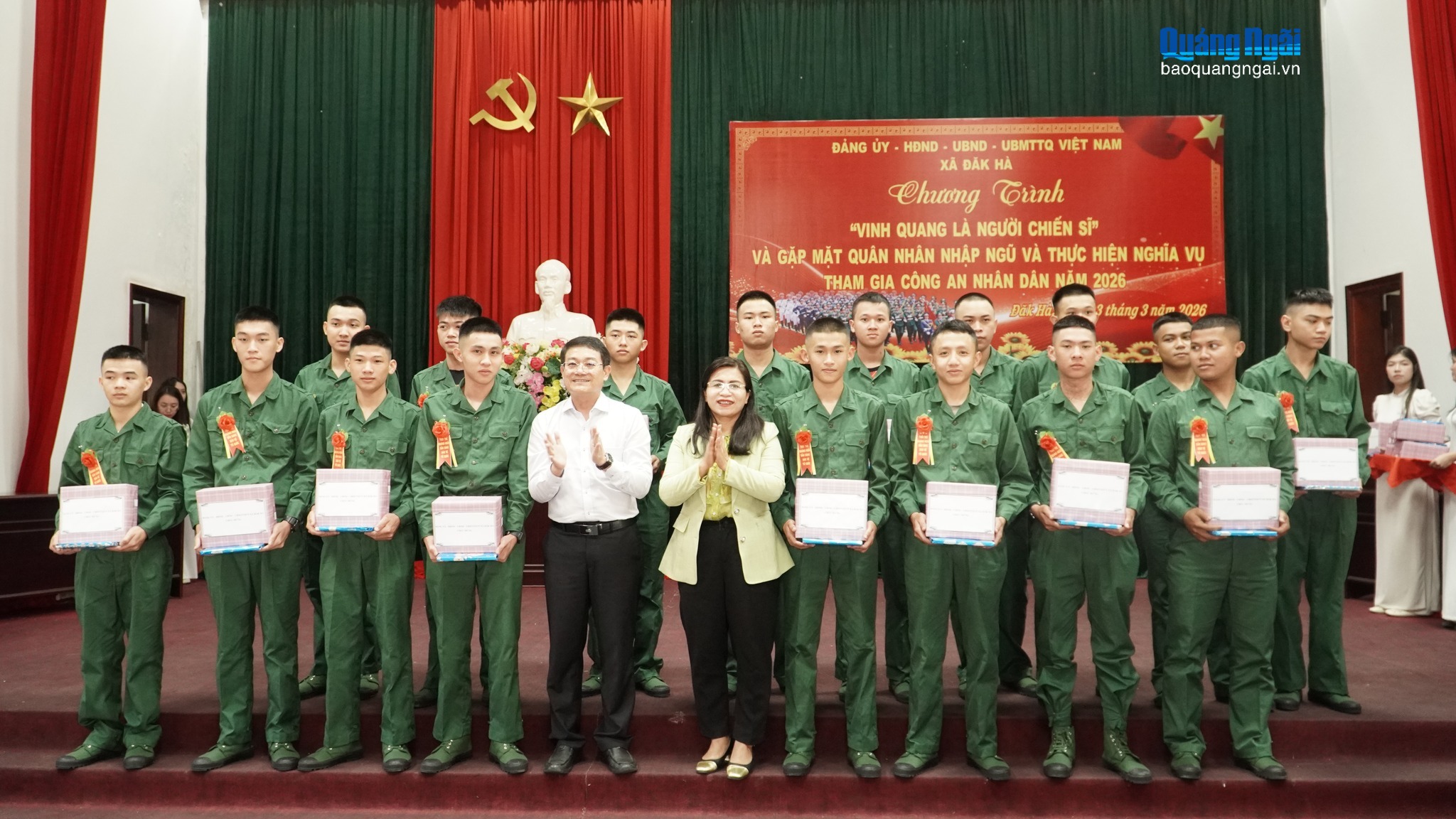 Xã Đăk Hà gặp mặt công dân nhập ngũ năm 2026