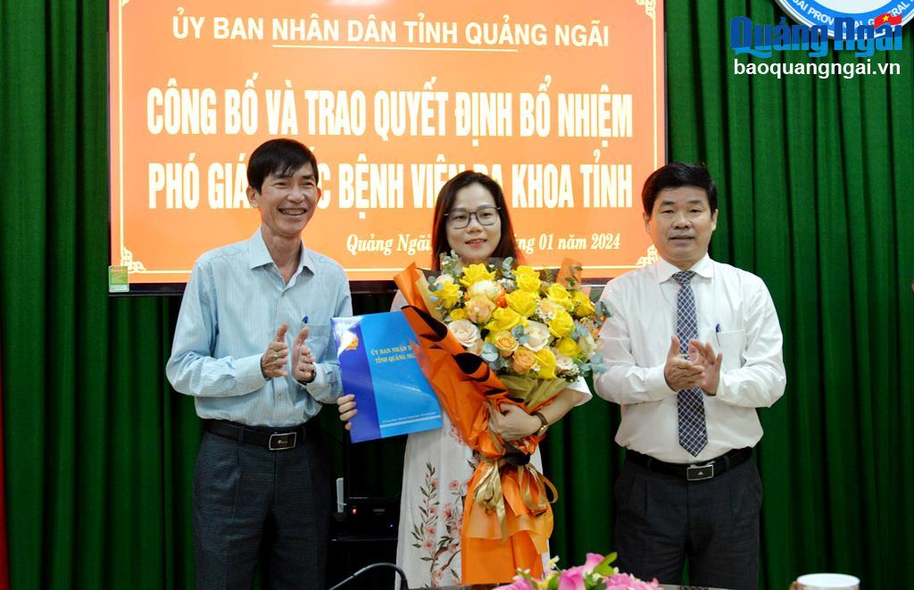 Bà Đoàn Thị Xuân Mỹ giữ chức Phó Giám đốc Bệnh viện Đa khoa tỉnh