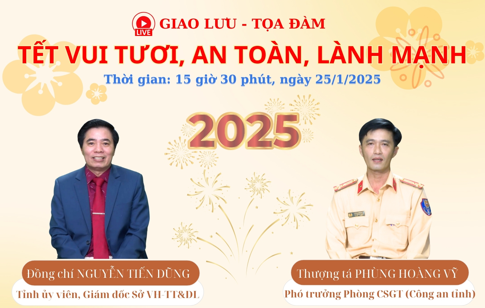 Đón xem Chương trình Giao lưu - Tọa đàm  “Tết vui tươi, an toàn, lành mạnh”