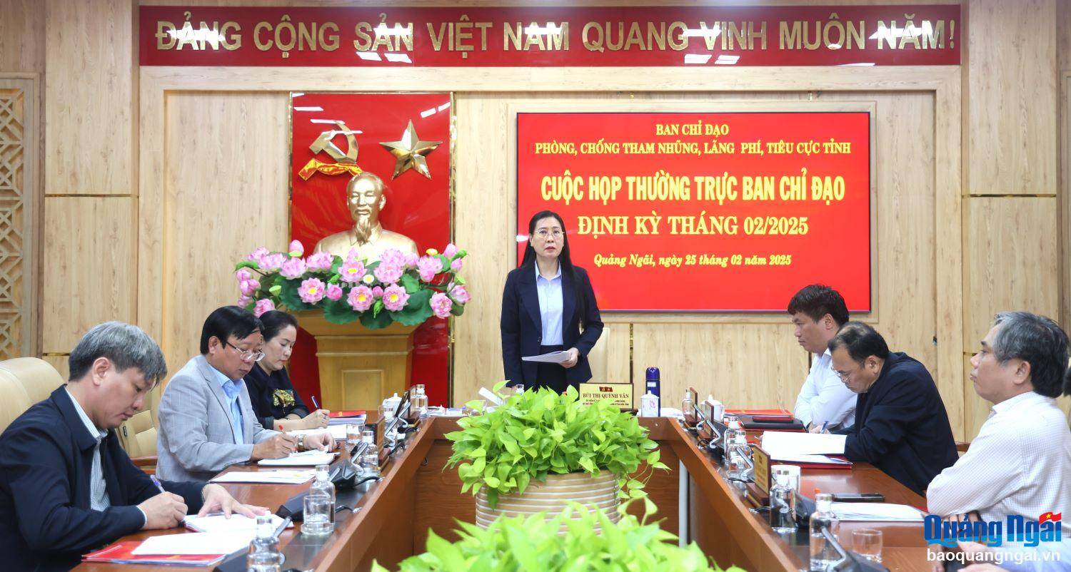Thường trực Ban Chỉ đạo phòng, chống tham nhũng, lãng phí, tiêu cực tỉnh họp định kỳ tháng 2/2025