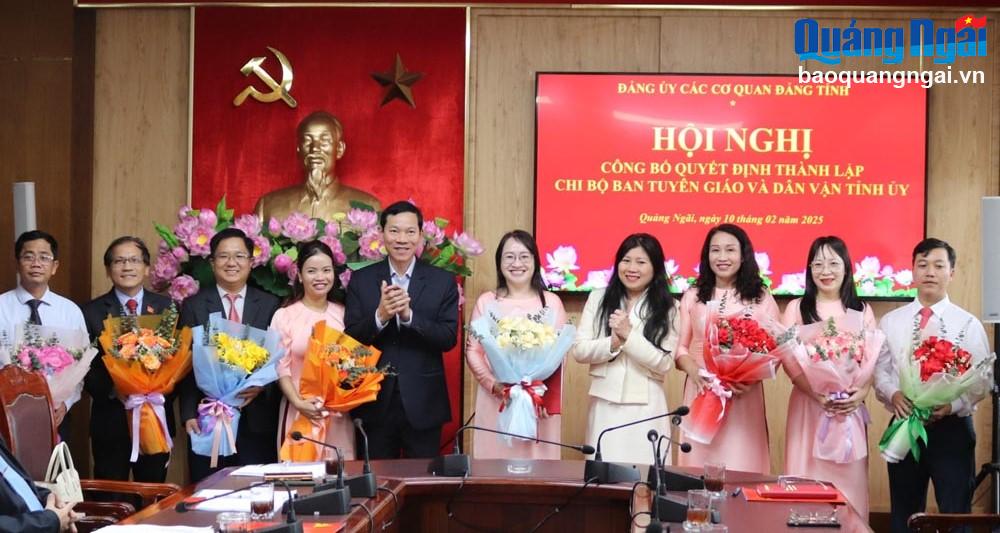 Thành lập Chi bộ Ban Tuyên giáo và Dân vận Tỉnh ủy