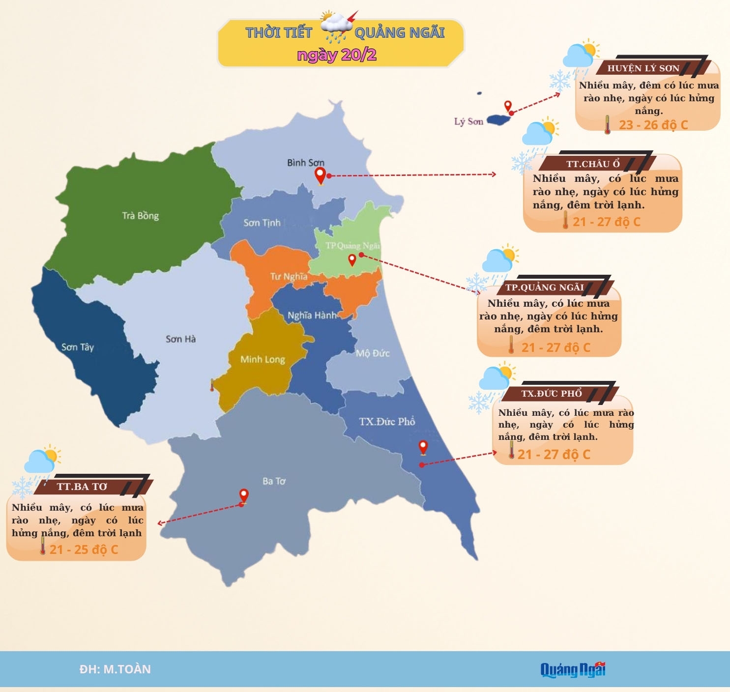 Thời tiết Quảng Ngãi ngày 20/2
