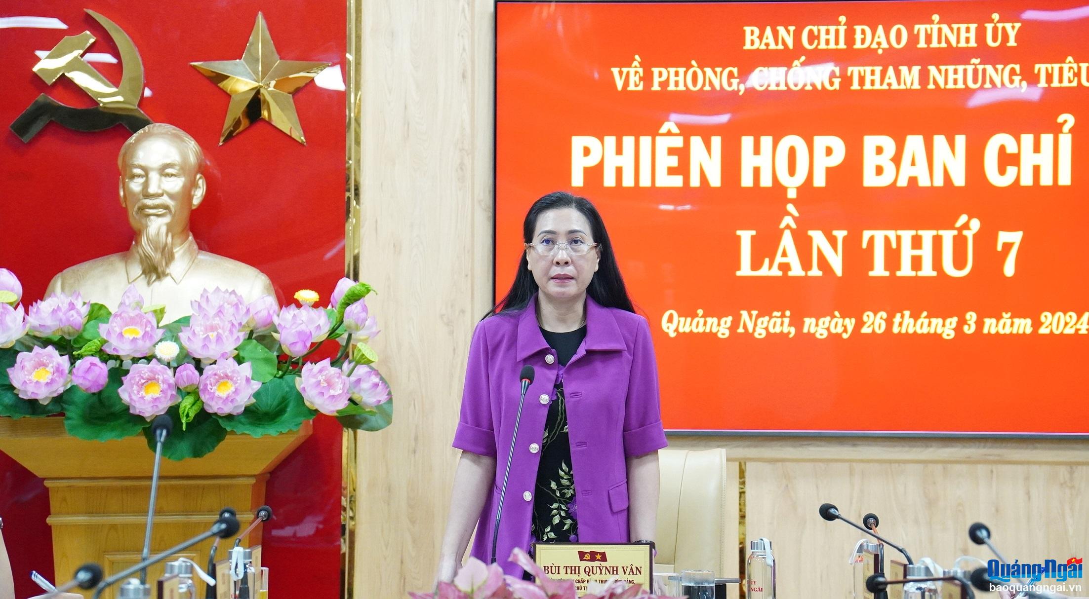 Ban Chỉ đạo Tỉnh ủy về phòng, chống tham nhũng, tiêu cực tổ chức phiên họp lần thứ 7