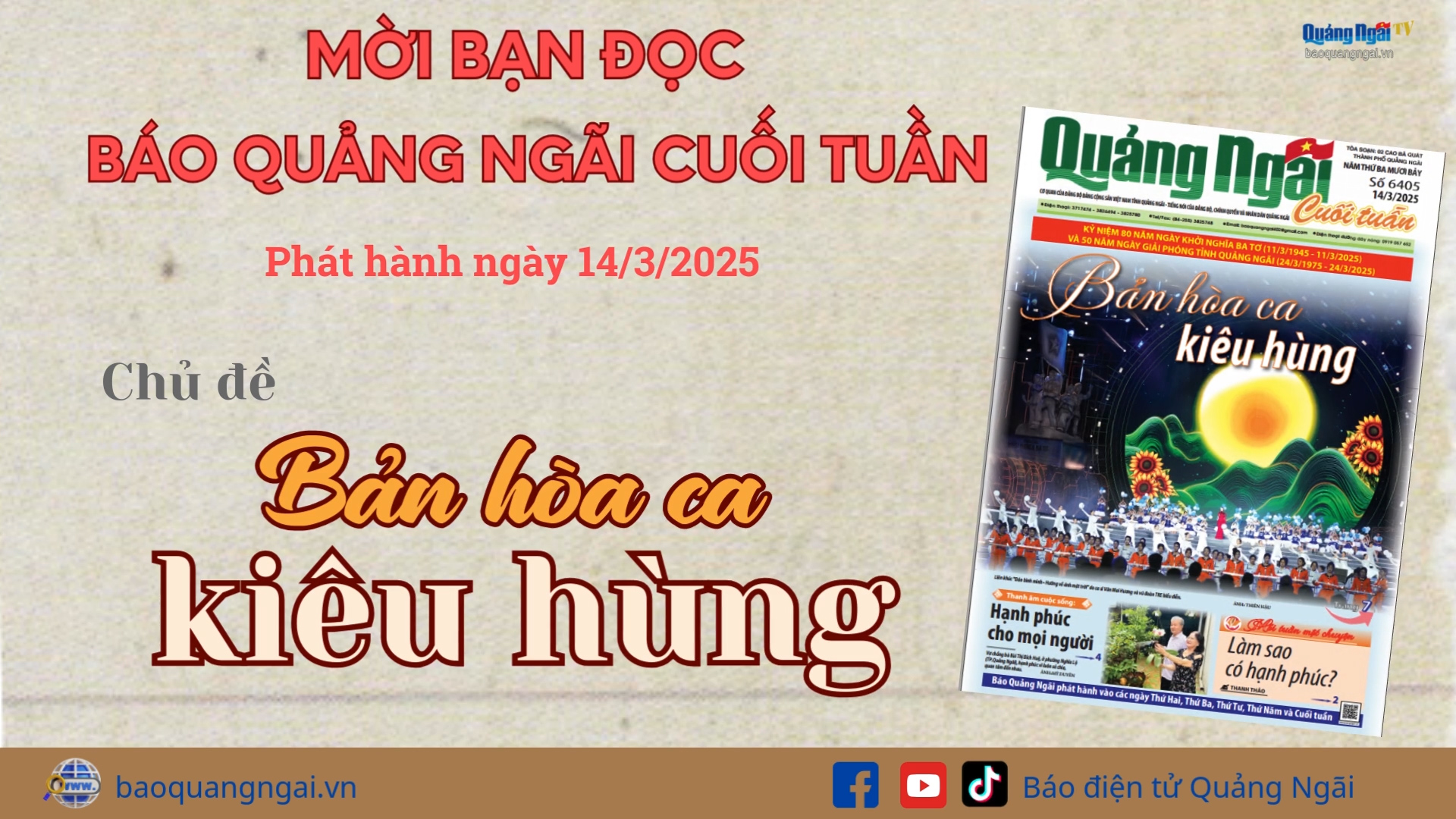 [Video]. Mời bạn đọc Báo Quảng Ngãi cuối tuần