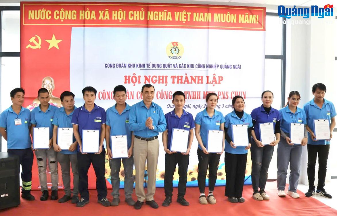 Thành lập Công đoàn cơ sở Công ty TNHH MTV PNS CHUN