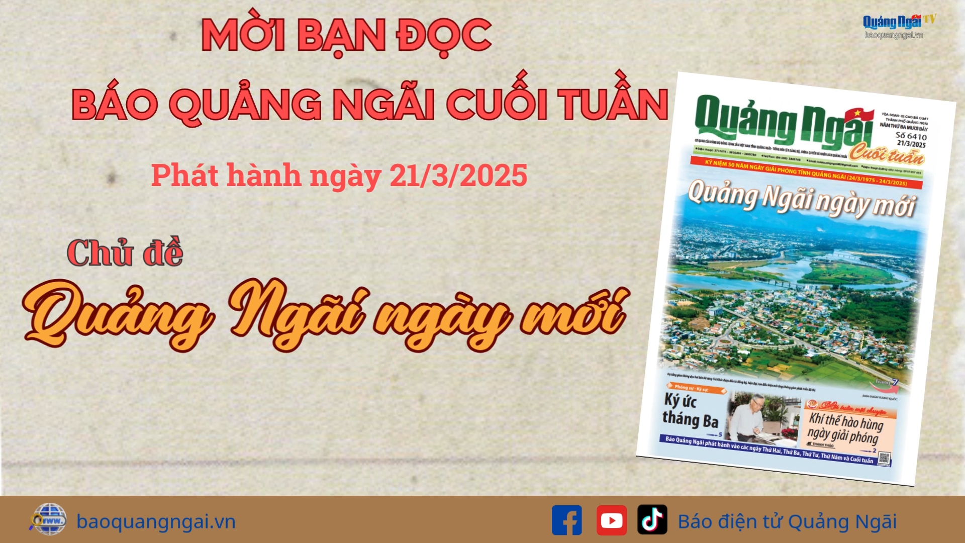 [Video]. Mời bạn đọc Báo Quảng Ngãi cuối tuần