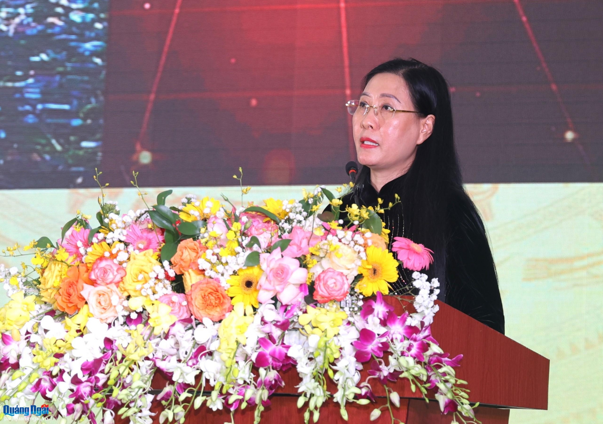 Phát biểu chào mừng Hội thảo khoa học “Khởi nghĩa Ba Tơ - Giá trị lịch sử và bài học kinh nghiệm” của Bí thư Tỉnh ủy Bùi Thị Quỳnh Vân