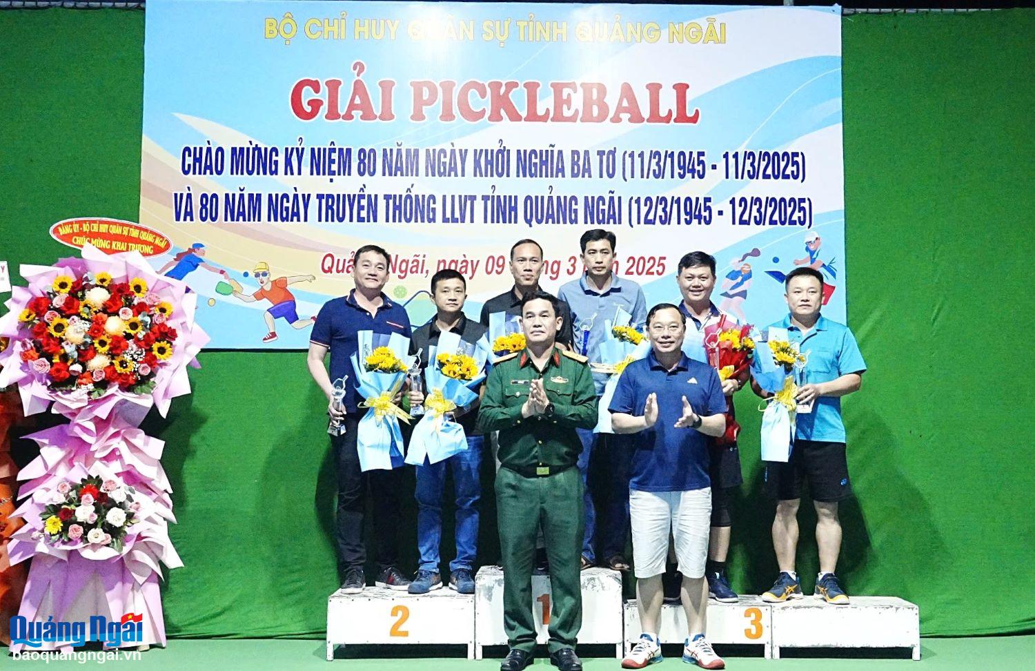 Sôi nổi giải Pickleball của lực lượng vũ trang tỉnh