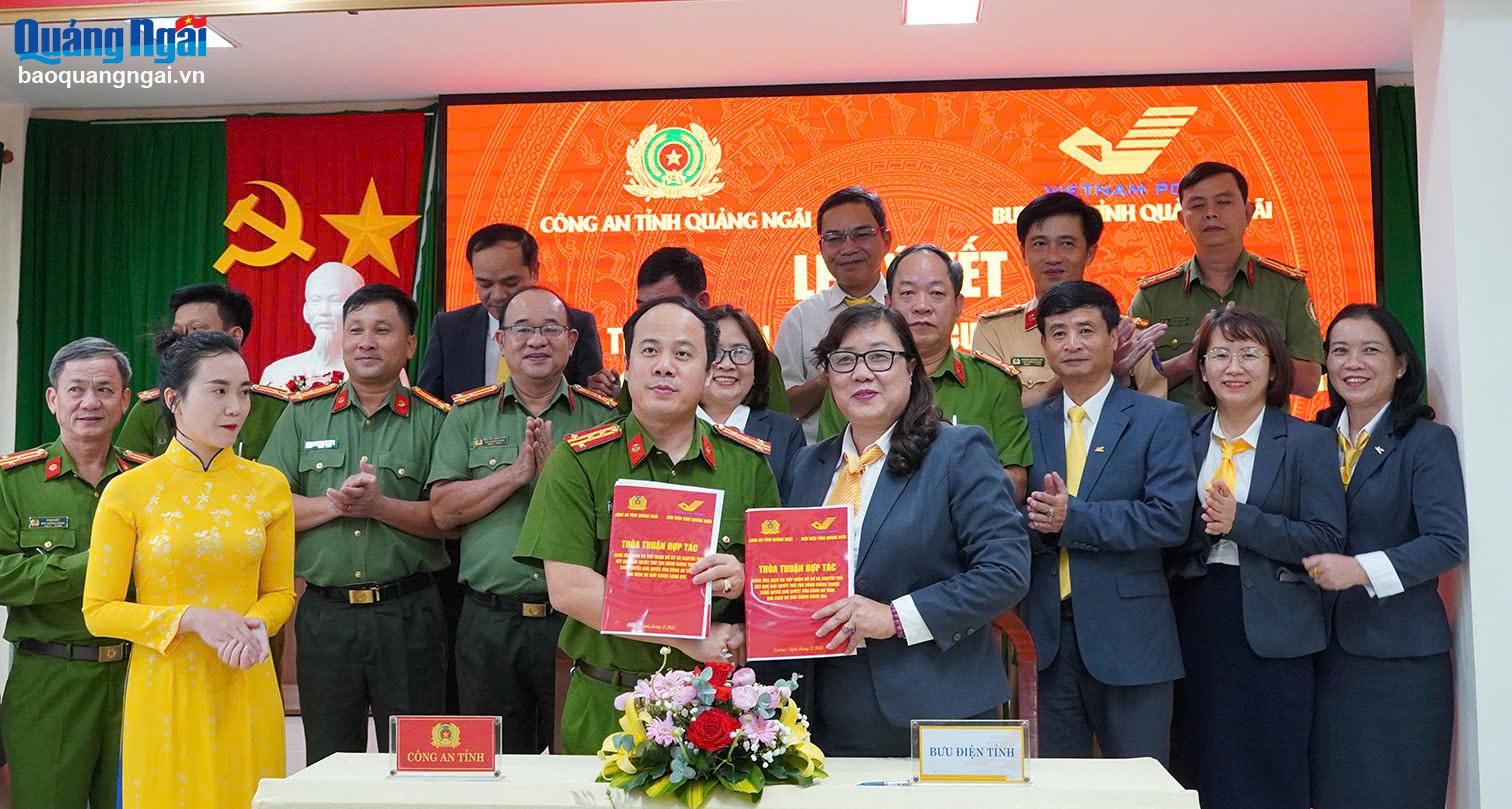 Công an tỉnh và Bưu điện tỉnh ký kết thỏa thuận hợp tác