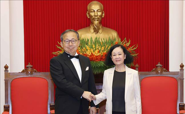 Thường trực Ban Bí thư Trương Thị Mai tiếp Đại sứ Nhật Bản