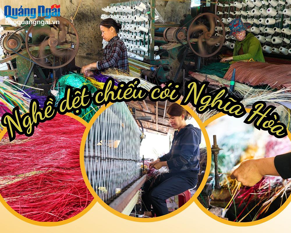 [Photo]. Nghề dệt chiếu cói Nghĩa Hòa