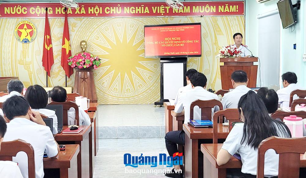 Hội nghị công bố các quyết định về công tác tổ chức, cán bộ