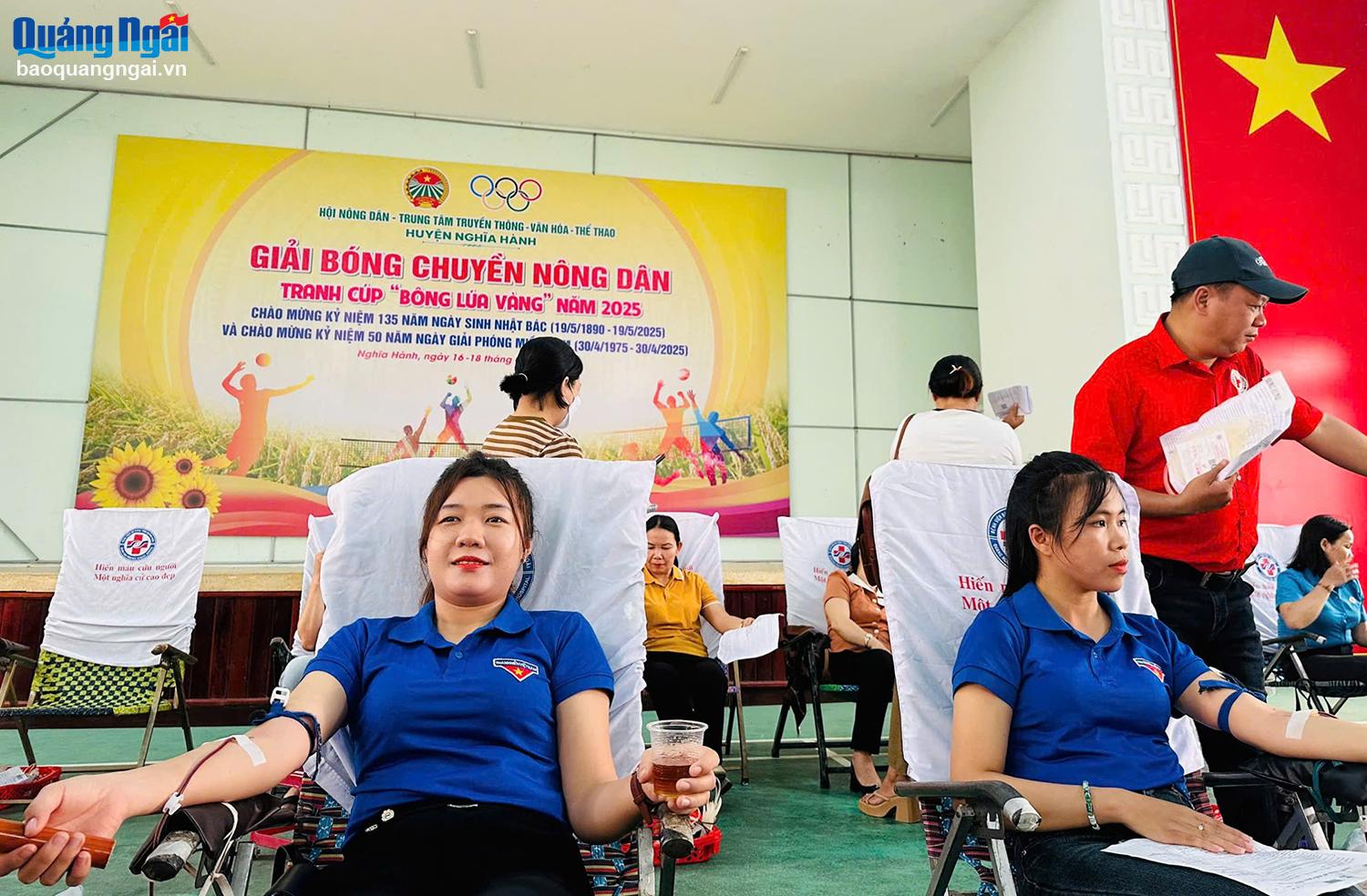 Huyện Nghĩa Hành tiếp nhận trên 500 đơn vị máu 