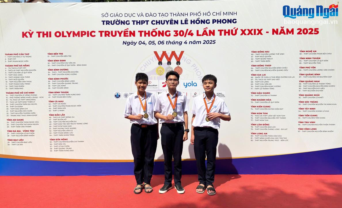 Trường THPT Chuyên Lê Khiết đoạt 46 huy chương tại Kỳ thi Olympic 30/4