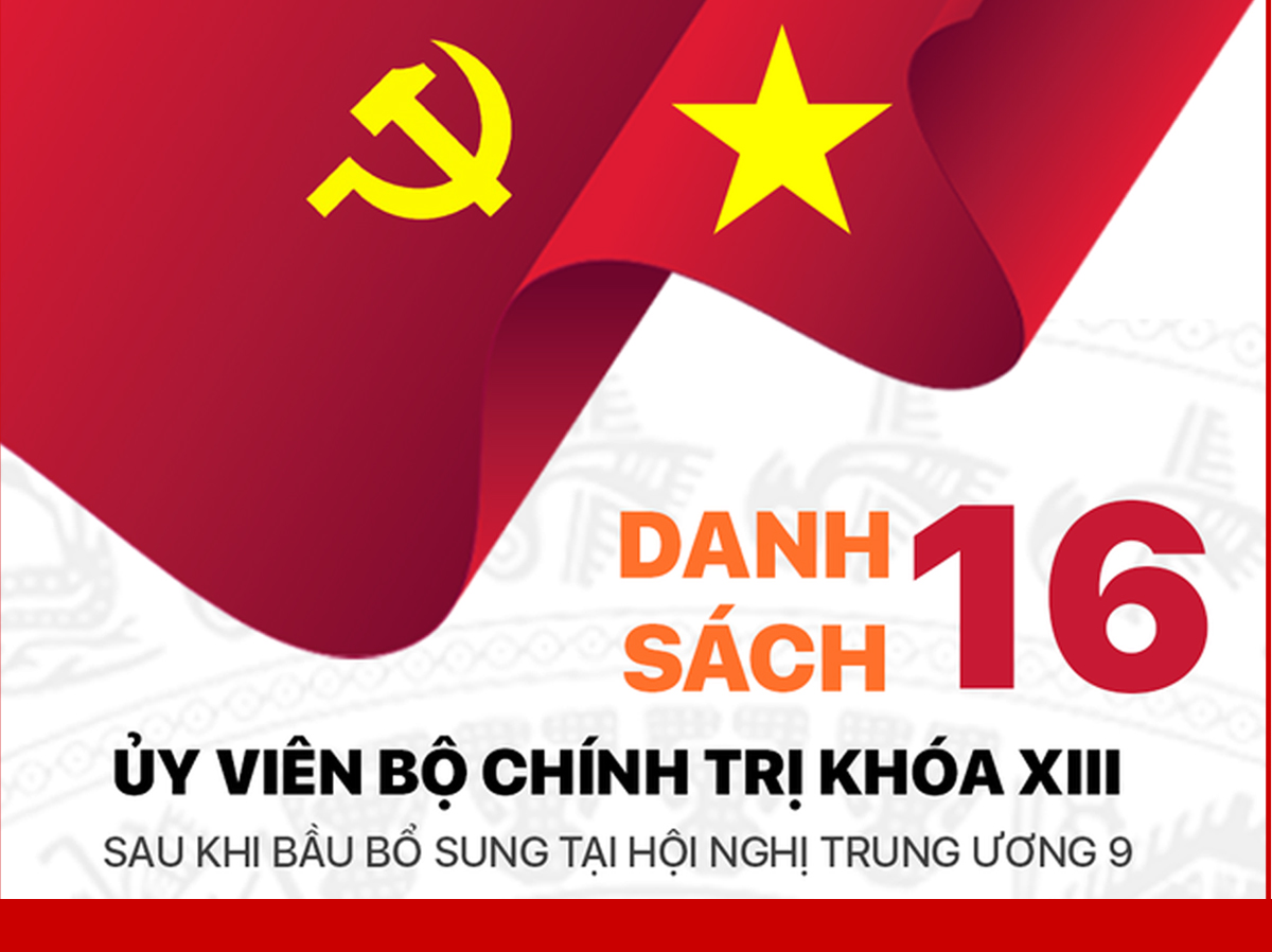 [Infographic]. Danh sách 16 Ủy viên Bộ Chính trị khóa XIII