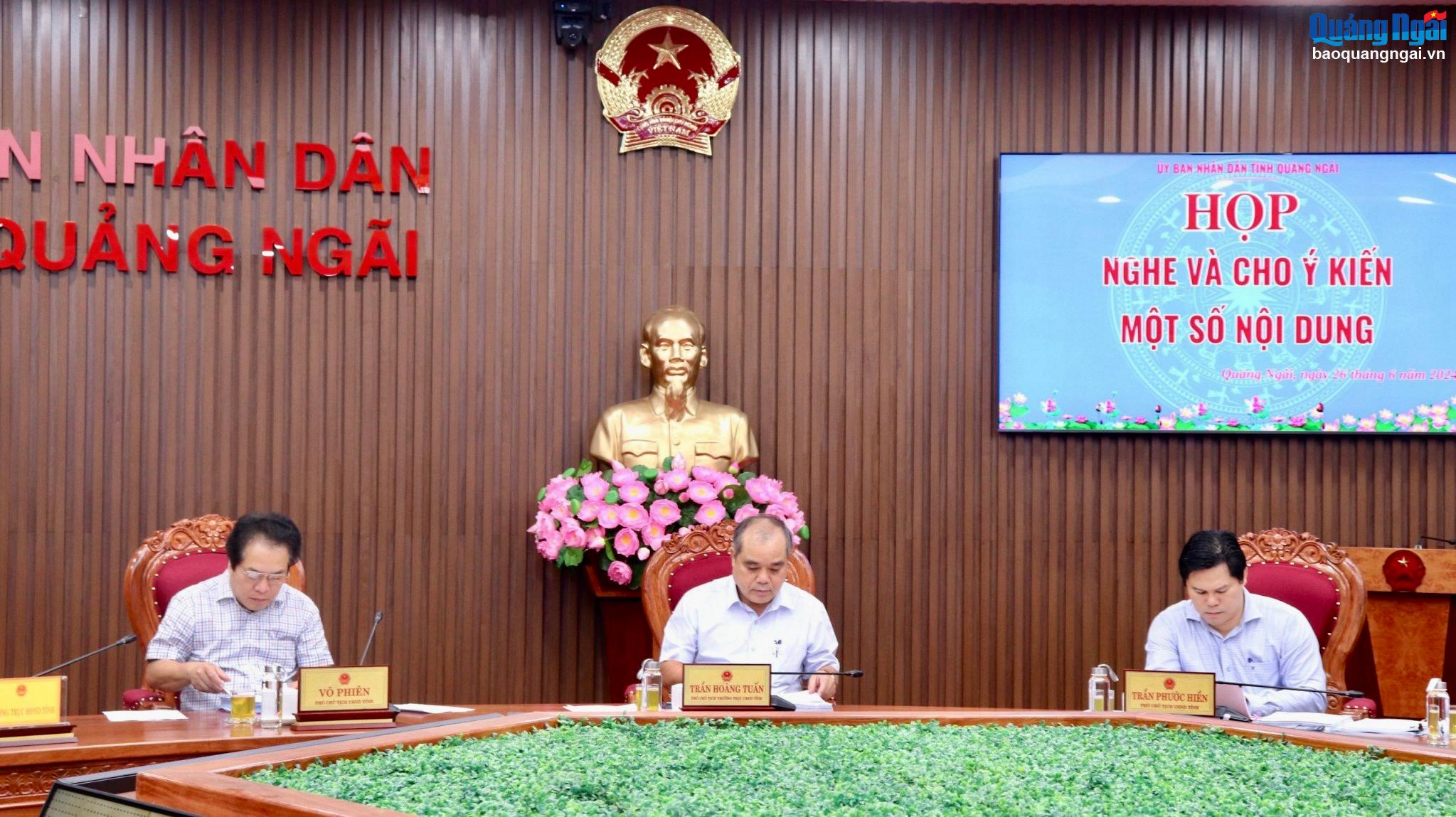 UBND tỉnh cho ý kiến một số nội dung trình HĐND tỉnh