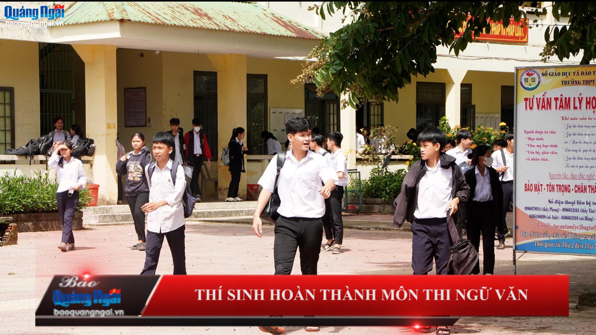 [Video]. Thí sinh hoàn thành môn thi Ngữ văn
