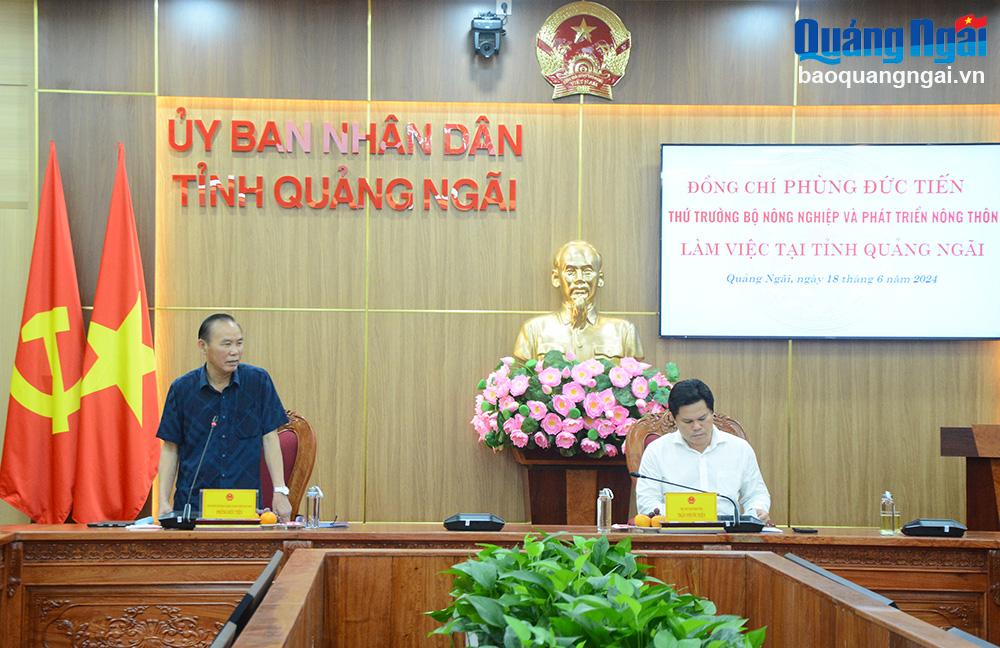 Thứ trưởng Bộ NN&PTNT Phùng Đức Tiến làm việc với UBND tỉnh