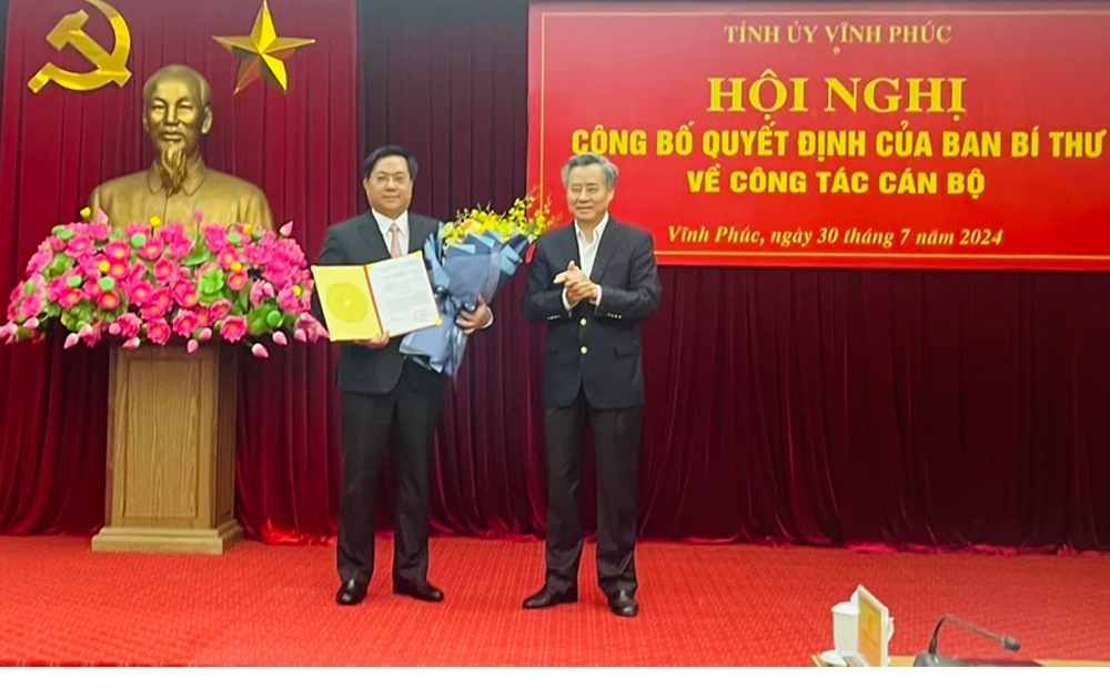 Đồng chí Trần Duy Đông làm Phó Bí thư Tỉnh ủy Vĩnh Phúc