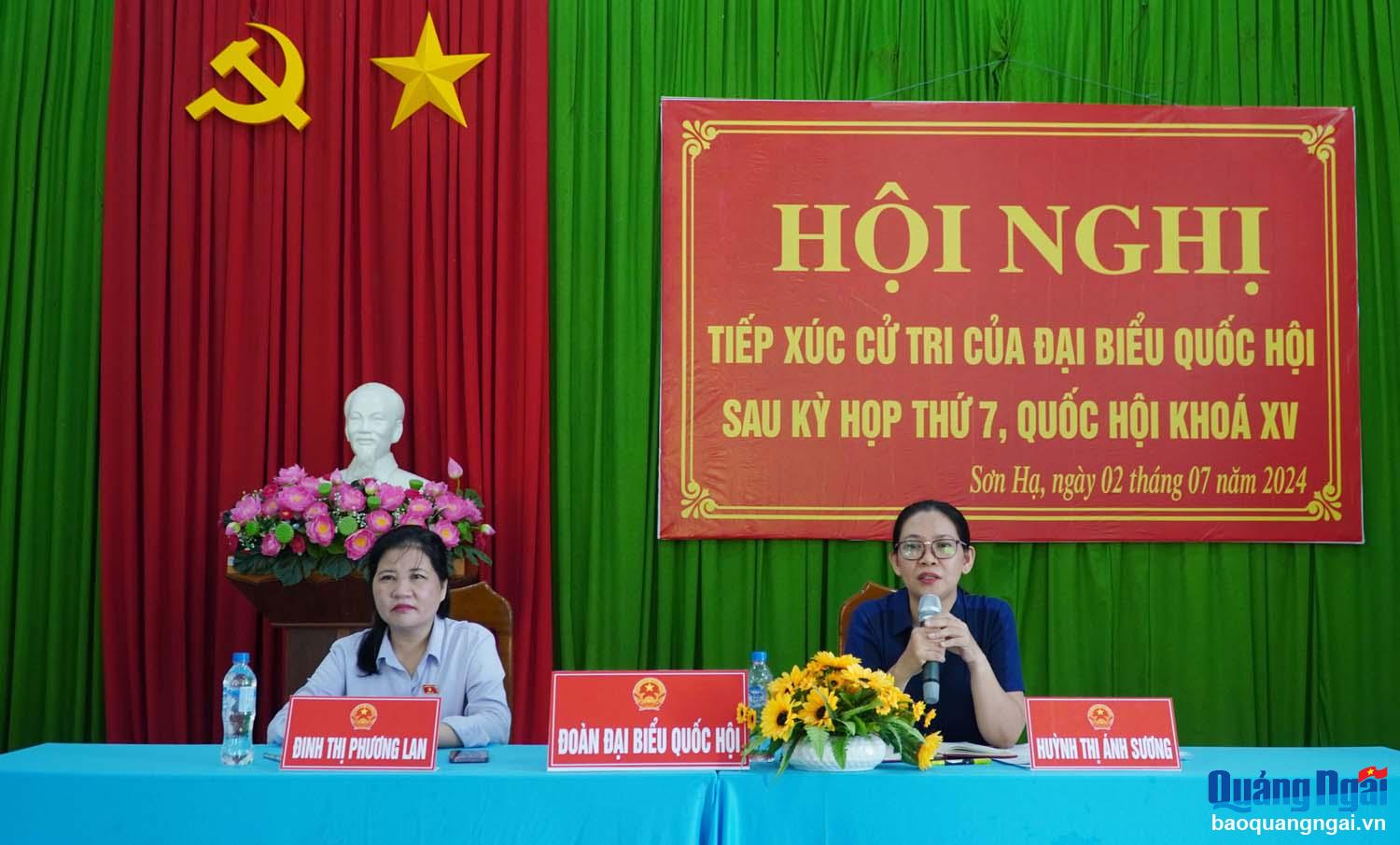 Đoàn ĐBQH tỉnh tiếp xúc cử tri xã Sơn Hạ