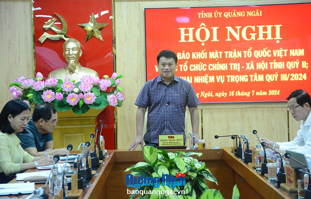 Hội nghị trực báo Khối Mặt trận Tổ quốc Việt Nam và các tổ chức chính trị - xã hội tỉnh