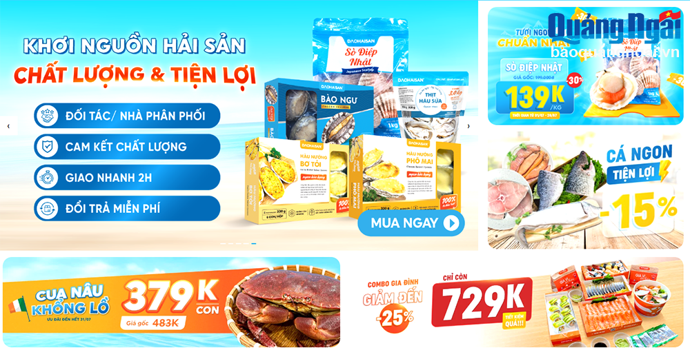 Thận trọng khi mua hải sản trực tuyến