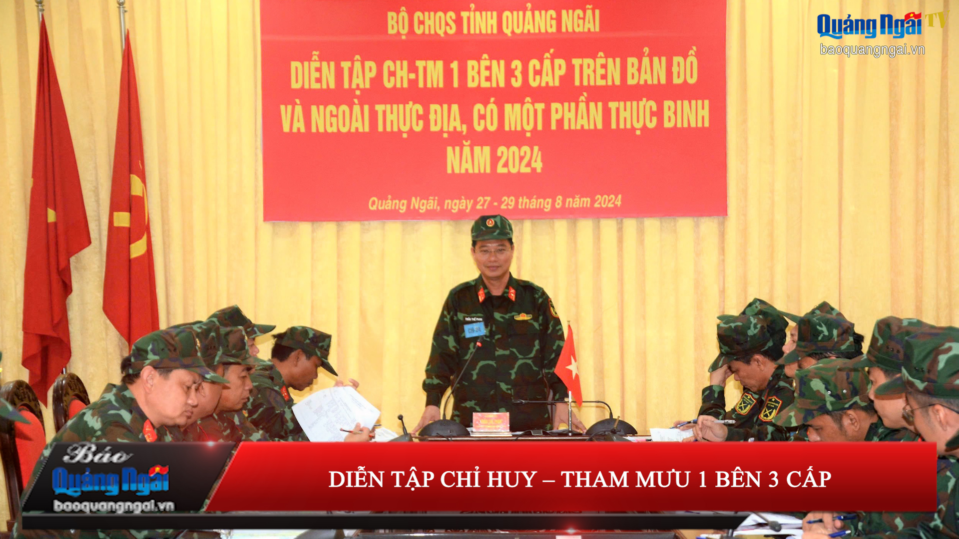 [Video]. Diễn tập chỉ huy - tham mưu 1 bên 3 cấp