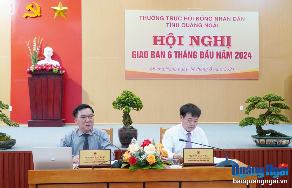 Thường trực HĐND tỉnh giao ban 6 tháng đầu năm 2024