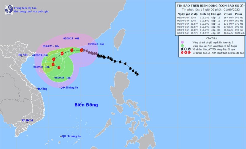 Bão số 3 liên tục chuyển hướng, diễn biến phức tạp