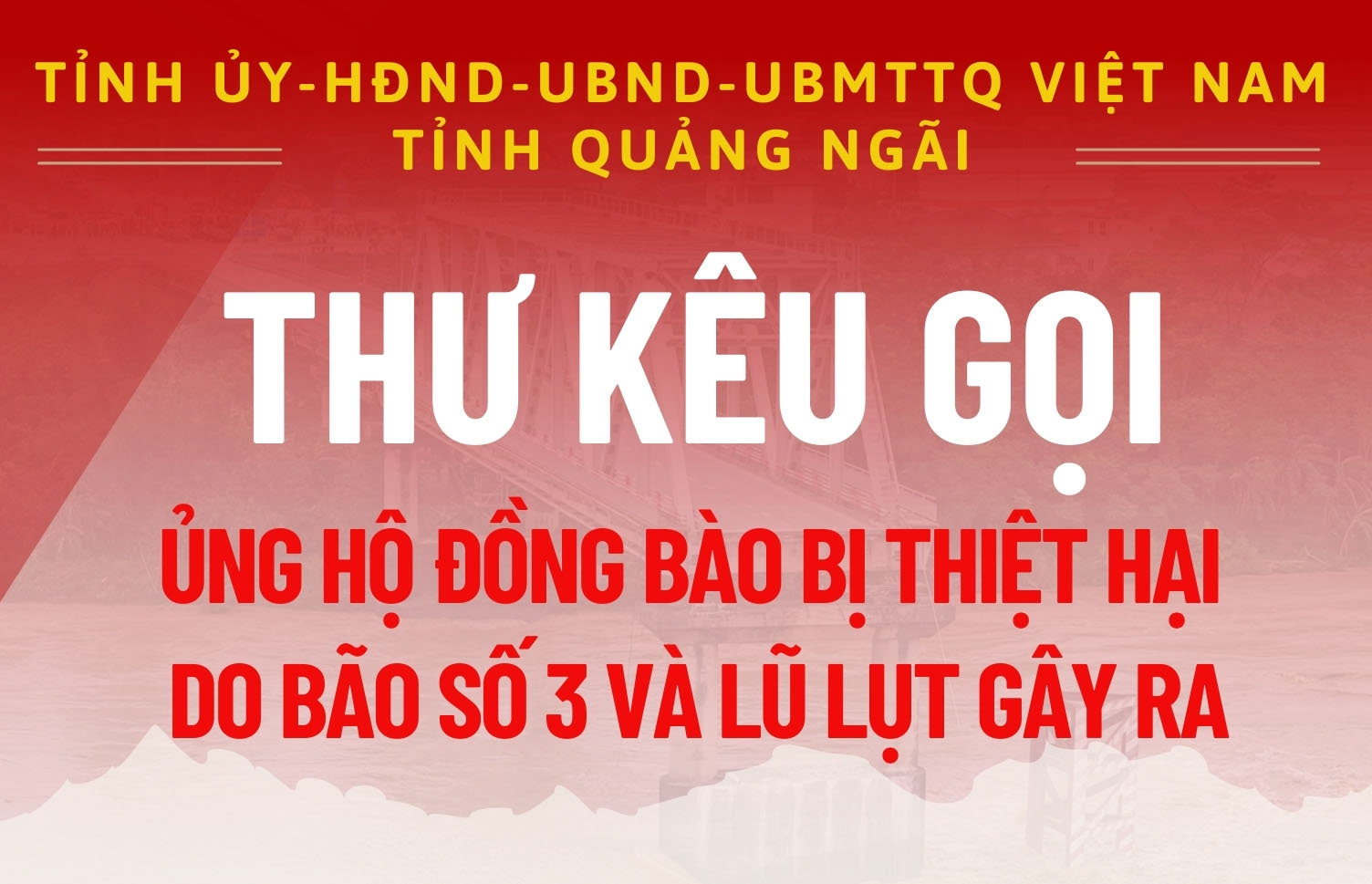 Thư kêu gọi ủng hộ đồng bào bị thiệt hại do bão số 3 và lũ lụt gây ra